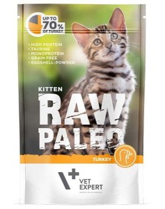 VetExpert Raw Paleo Cat Kitten Turkey 100g 