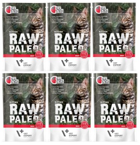 VetExpert Raw Paleo Cat Kitten Beef 6x100g 