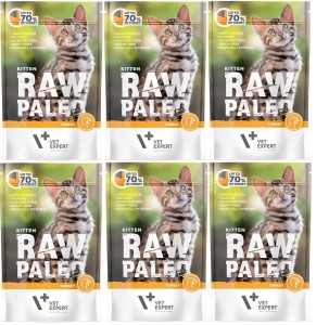 VetExpert Raw Paleo Cat Kitten Turkey 6x100g 