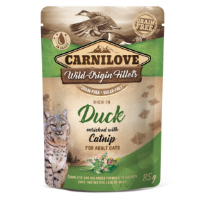 CARNILOVE Cat Pouch Duck Catnip 12x85g