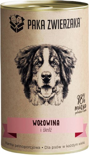 Paka Zwierzaka Mokra Wołowina Śledź 400g