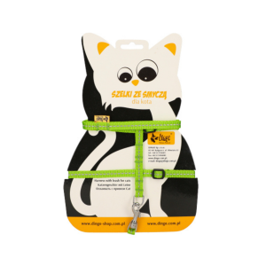 Dingo Szelki + Smycz dla kota odblask zielony