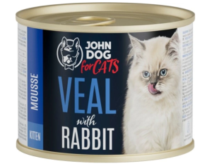 JohnDog For cats Mousse Kitten cielęcina z królikiem 200g