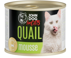 JohnDog For cats Mousse przepiórka mus 200g