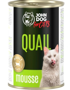 JohnDog For cats Mousse przepiórka mus 400g