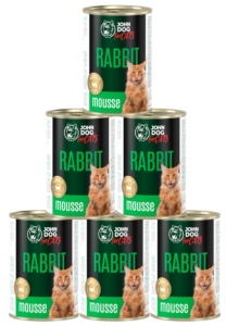 JohnDog For cats Mousse królik mus 6x400g