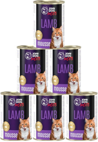 JohnDog For cats Mousse jagnięcina mus 6x400g