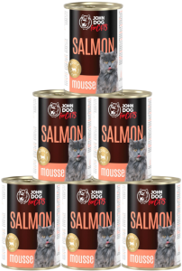 JohnDog For cats Mousse łosoś mus 6x400g