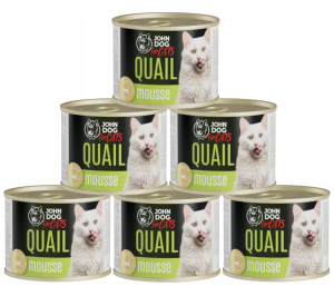 JohnDog For cats Mousse przepiórka mus 6x200g