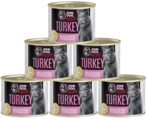 JohnDog For cats Mousse indyk mus 6x200g