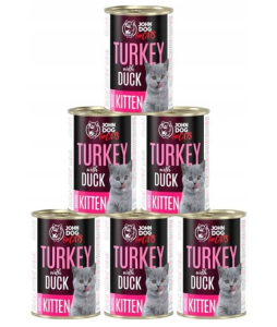 JohnDog ForCats Kitten indyk kaczka 6x400g