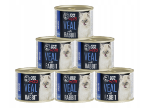 JohnDog ForCats Kitten cielęcina królik 6x200g