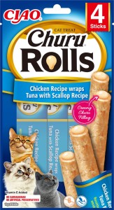 Inaba Cat Churu Rolls Chicken Tuna Scallop 4x10g