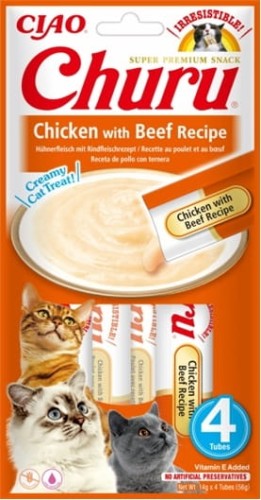 Inaba Cat Churu Creme Chicken with Beef 4x14g