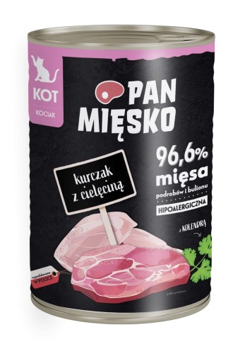 Pan Mięsko Kocięta Mokra Kurczak z Cielęciną 400g