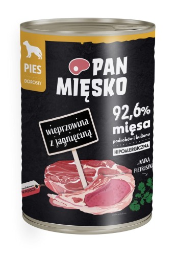 Pan Mięsko Mokra Wieprzowina z Jagnięciną 400g
