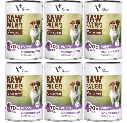 VetExpert Raw Paleo Dog Puppy Duck 6x400g