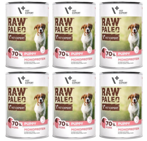 VetExpert Raw Paleo Dog Puppy Pork 6x400g