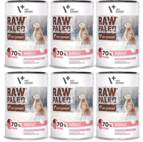 VetExpert Raw Paleo Dog Adult Pork 6x400g