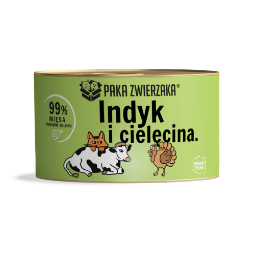 Paka Zwierzaka Mokra Kot Indyk Cielęcina 200g