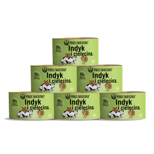Paka Zwierzaka Mokra Kot Indyk Cielęcina 6x200g