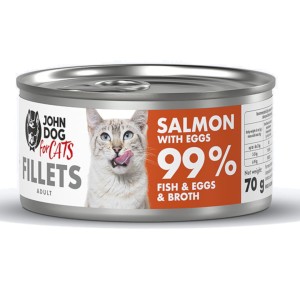 John Dog For Cats Fillets Łosoś z Jajkami 70g