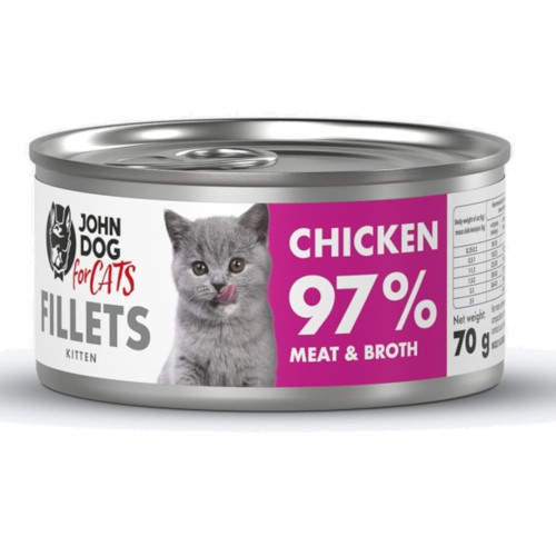 John Dog For Cats Fillets Kocięta Kurczak 70g