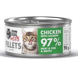 John Dog For Cats Fillets Kocięta Kurczak Łosoś 70g