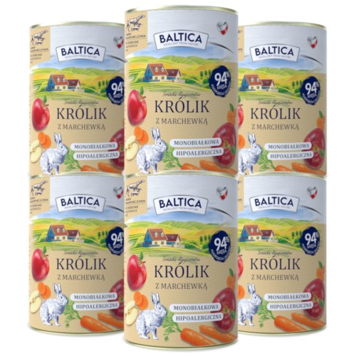Baltica Mokra Królik Marchewka 6x400g