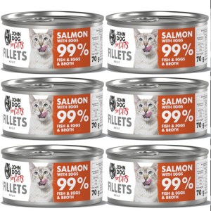 John Dog For Cats Fillets Łosoś z Jajkami 6x70g