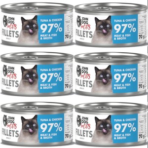 John Dog For Cats Fillets Tuńczyk Kurczak 6x70g