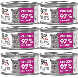 John Dog For Cats Fillets Kocięta Kurczak 6x70g