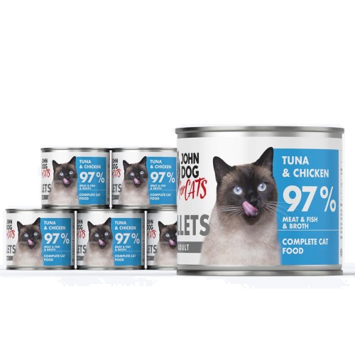 John Dog For Cats Fillets Tuńczyk Kurczak 6x140g