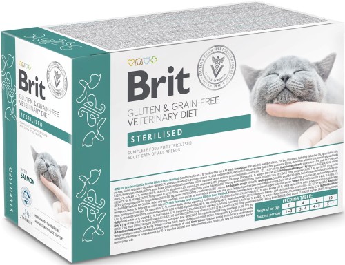 Brit Veterinary Cat Pouch Sterilised 12x85g