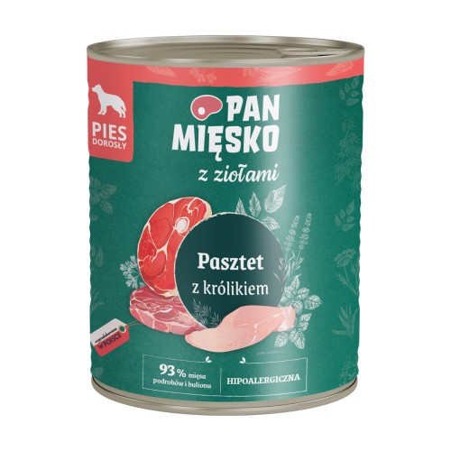 Pan Mięsko Mokra Zioła Królik 800g