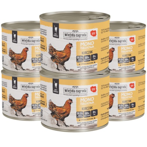 Wiejska Zagroda Kot Mono Kurczak 6x200g