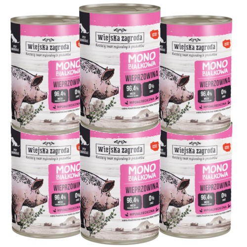 Wiejska Zagroda Monoprotein Wieprzowina 6x400g