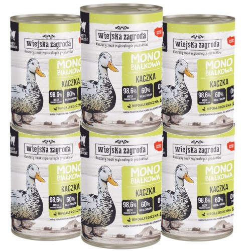 Wiejska Zagroda Kot Mono Kaczka 6x400g