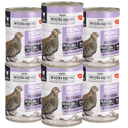 Wiejska Zagroda Kot Mono Przepiórka 6x400g