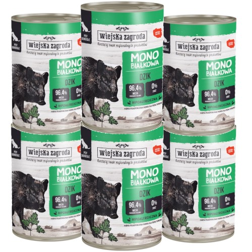 Wiejska Zagroda Monoprotein Dzik 6x400g