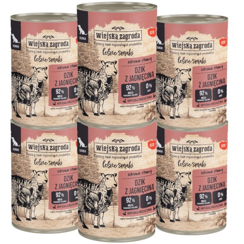 Wiejska Zagroda Leśne Smaki Senior Dzik Jagnięcina 6x400g