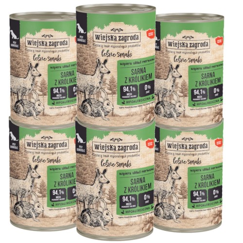 Wiejska Zagroda Leśne Smaki Sarna Królik 6x400g