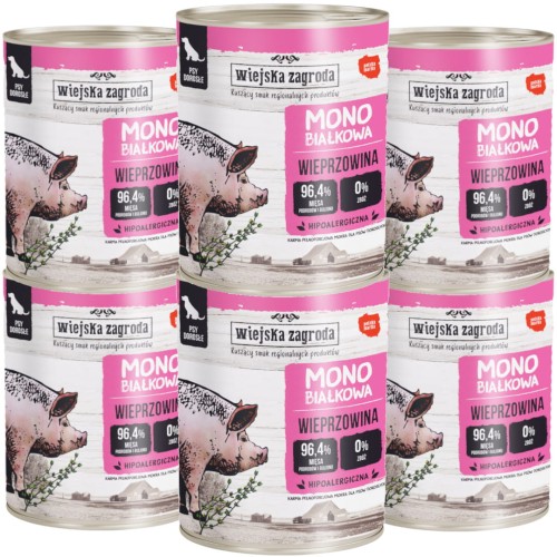 Wiejska Zagroda Monoprotein Wieprzowina 6x800g