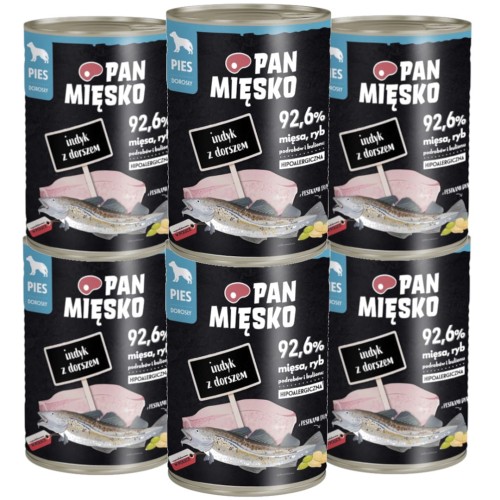 Pan Mięsko Mokra Indyk z Dorszem 6x400g