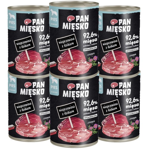 Pan Mięsko Mokra Wieprzowina z Dzikiem 6x400g