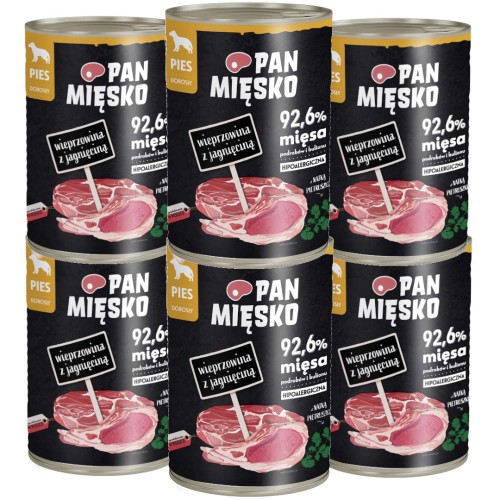 Pan Mięsko Mokra Wieprzowina z Jagnięciną 6x400g