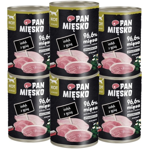 Pan Mięsko Kot Mokra Indyk z Gęsią 6x400g
