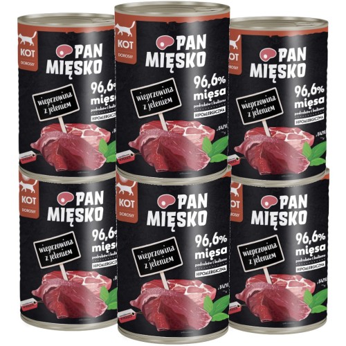 Pan Mięsko Kot Mokra Wieprzowina z Jeleniem 6x400g