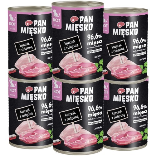 Pan Mięsko Kocięta Mokra Kurczak z Cielęciną 6x400g