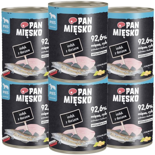 Pan Mięsko Mokra Indyk z Dorszem 6x800g